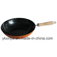 Utensílios de cozinha Laranja Aço Carbono Non-Stick Cookware Wok